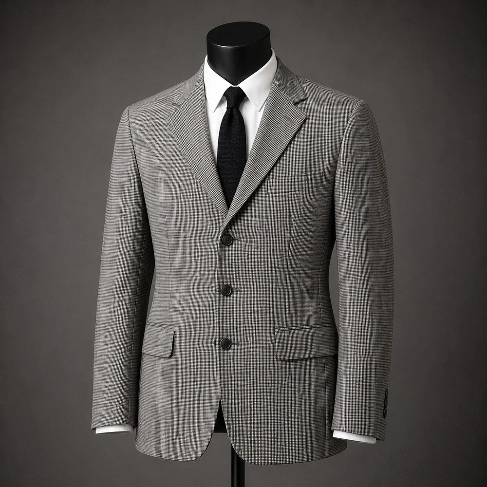 Lauren Ralph Lauren Mens Wool Houndstooth‎ 3-Button Blazer Sport Coat Gray 42R